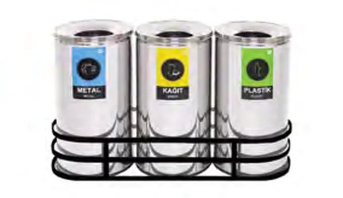 3’lü Geri Dönüşüm Çöp Kovası