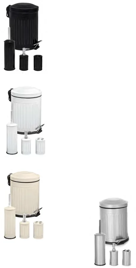 14405S / 14405B +3 4’lü Vintage Desenli Banyo Seti