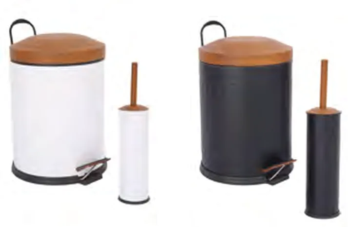 14404SA / 14404BA Vintage Ahşap Desen Kapaklı Banyo Seti